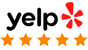 Yelp review logo on a transparent background