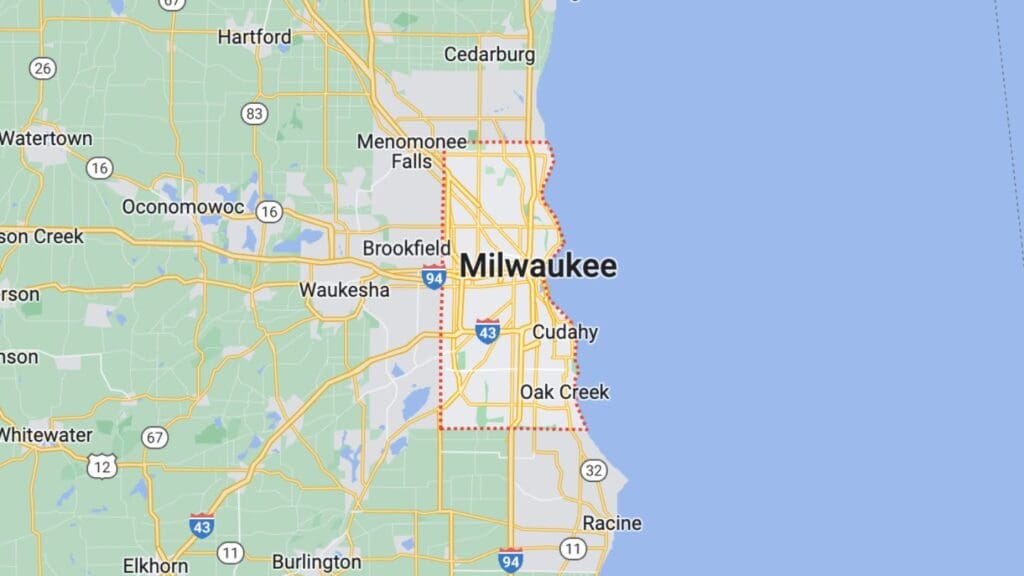 scaled map of Milwaukee County
