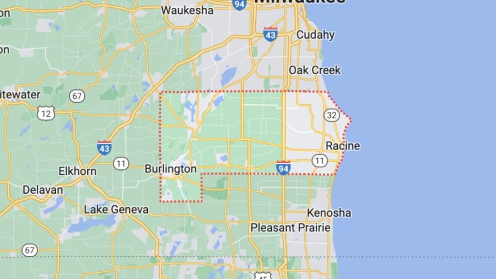 scaled map of Racine County